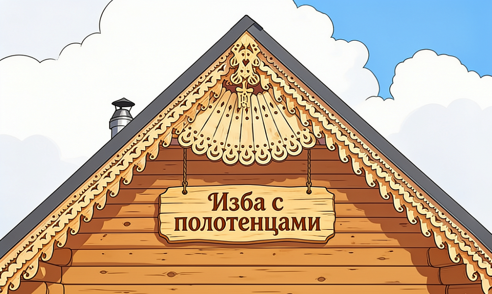 Изба с полотенцами